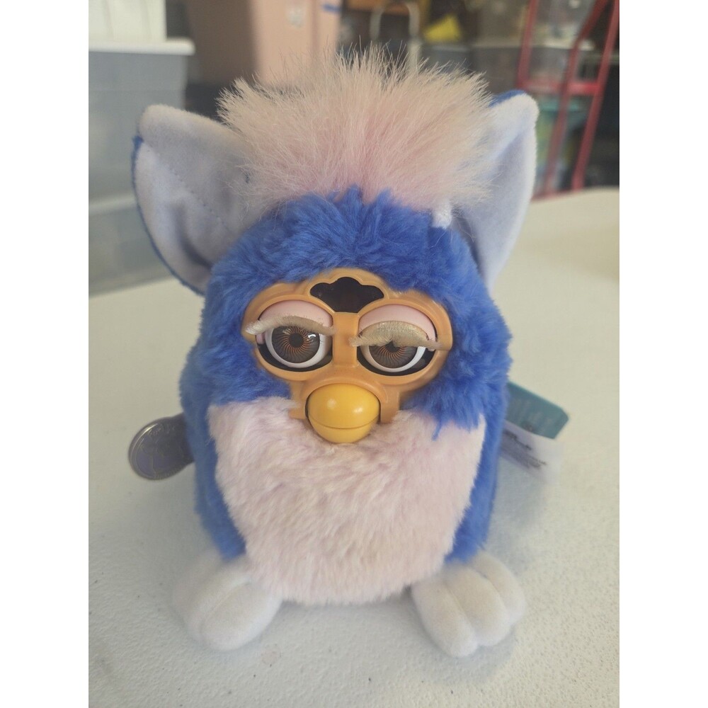 Vintage 1999 Furby Babies Dark Blue Pink Fur 70-940 Tiger Electronics Works